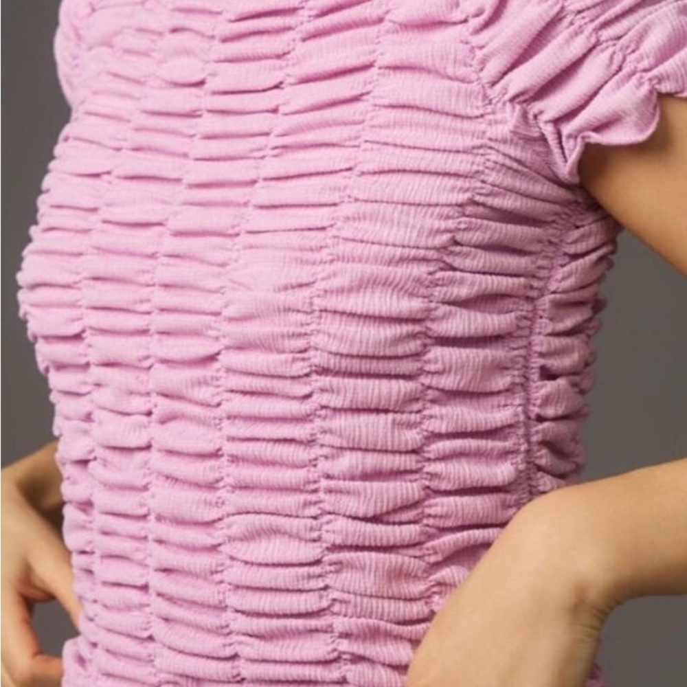Anthropologie Lilac Ruched Blouse